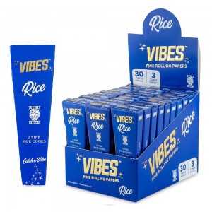 Vibes Cone Rice King Size - 3pk/ 30ct Display [VKSRCBLUE]